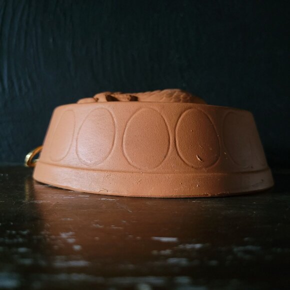 Vintage Terracotta Redware Clay Mold Rooster Wall Decor Hanging Round, Cottageco - Picture 5 of 7